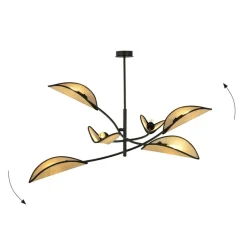 Outlet Dekoracyjna, rozłożysta lampa w stylu rustykalnym 1108/6 LOTUS | Kaja Żyrandole Nowoczesne