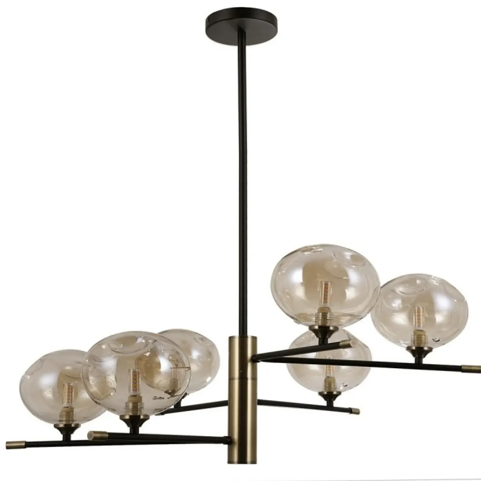 Flash Sale Dekoracyjna, rozłożysta lampa wisząca PND-58856-6-MB-AB z serii MESTA Żyrandole Nowoczesne