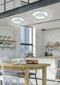 Sklep Kaja Dekoracyjna, srebrna lampa sufitowa LED 98-66206 MERLE | Kaja