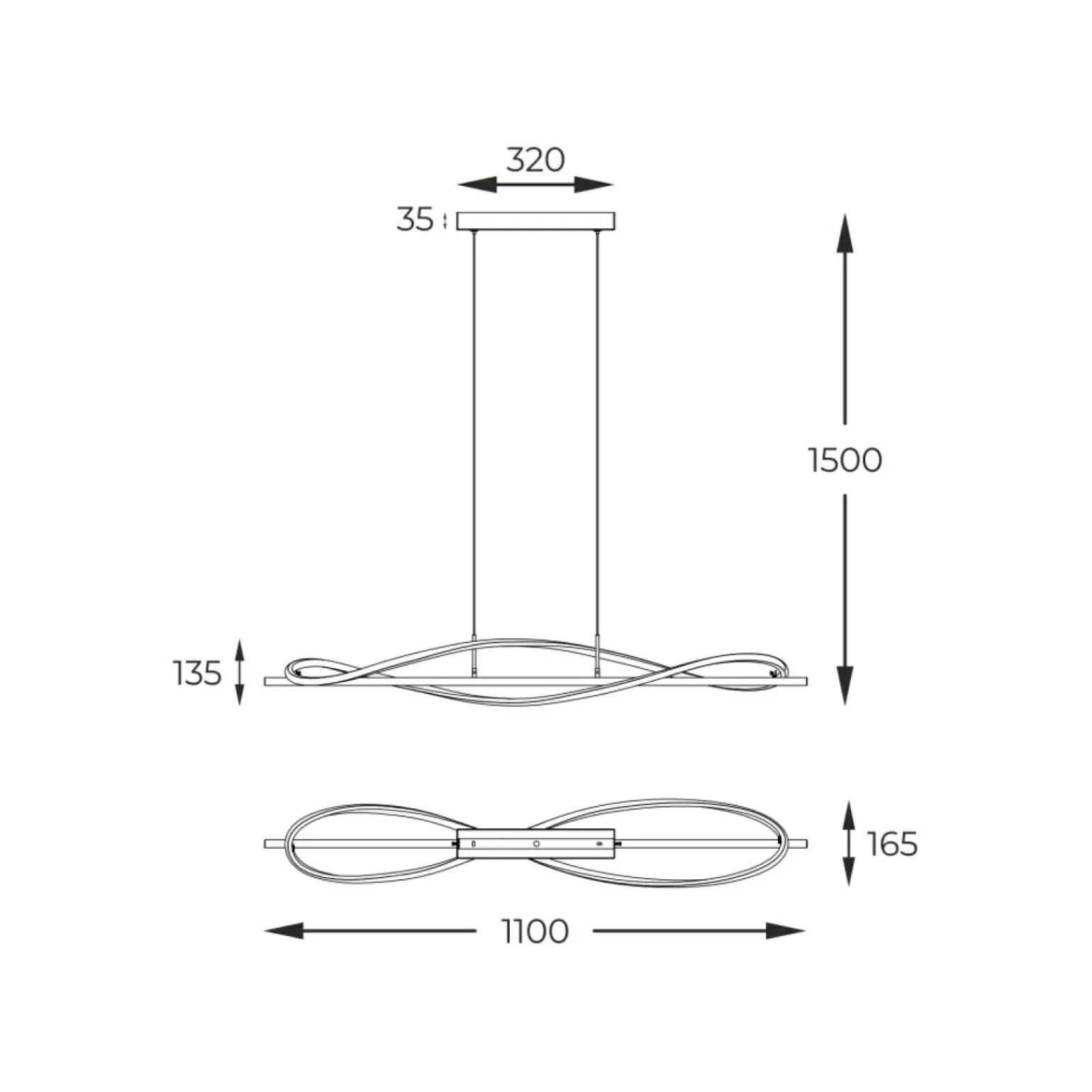 Flash Sale Dekoracyjna wstążka LED na zwisie MD3544-1-3BT DOMENICO | Kaja Żyrandole Nowoczesne