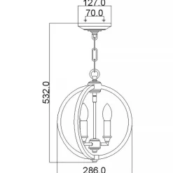 Sklep Kaja Dekoracyjna, złota lampa wisząca FE-CORINNE-3P-S-BB z serii CORINNE