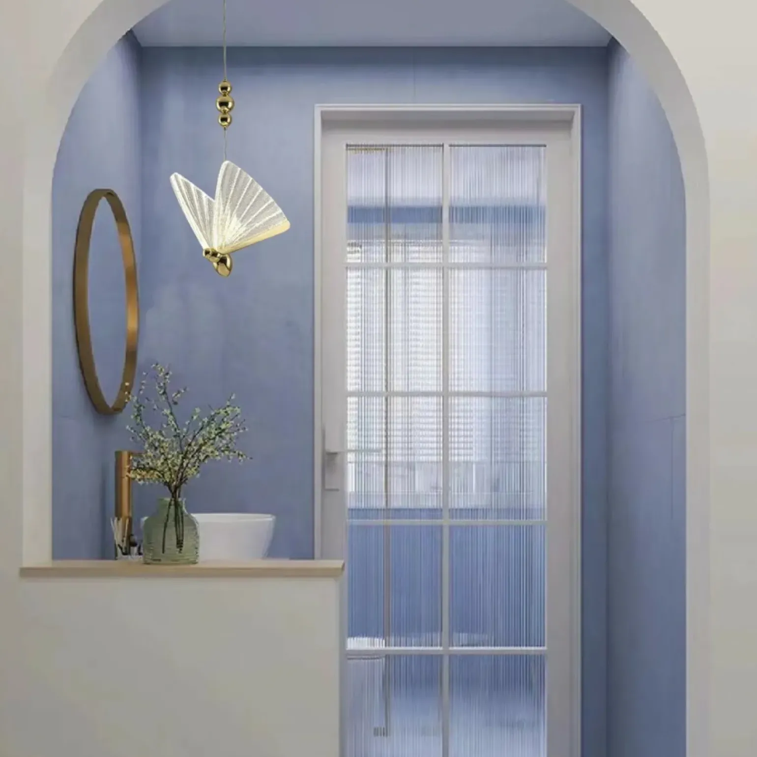 New Dekoracyjna, złota lampa wisząca art deco LP-1715/1P MARIPOSA | Kaja Żyrandole Nowoczesne