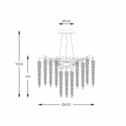 Flash Sale Dekoracyjna, złota lampa wisząca do salonu MD3720-1-EGN DIJON | Kaja Żyrandole Nowoczesne