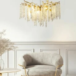 Flash Sale Dekoracyjna, złota lampa wisząca do salonu MD3720-1-EGN DIJON | Kaja Żyrandole Nowoczesne