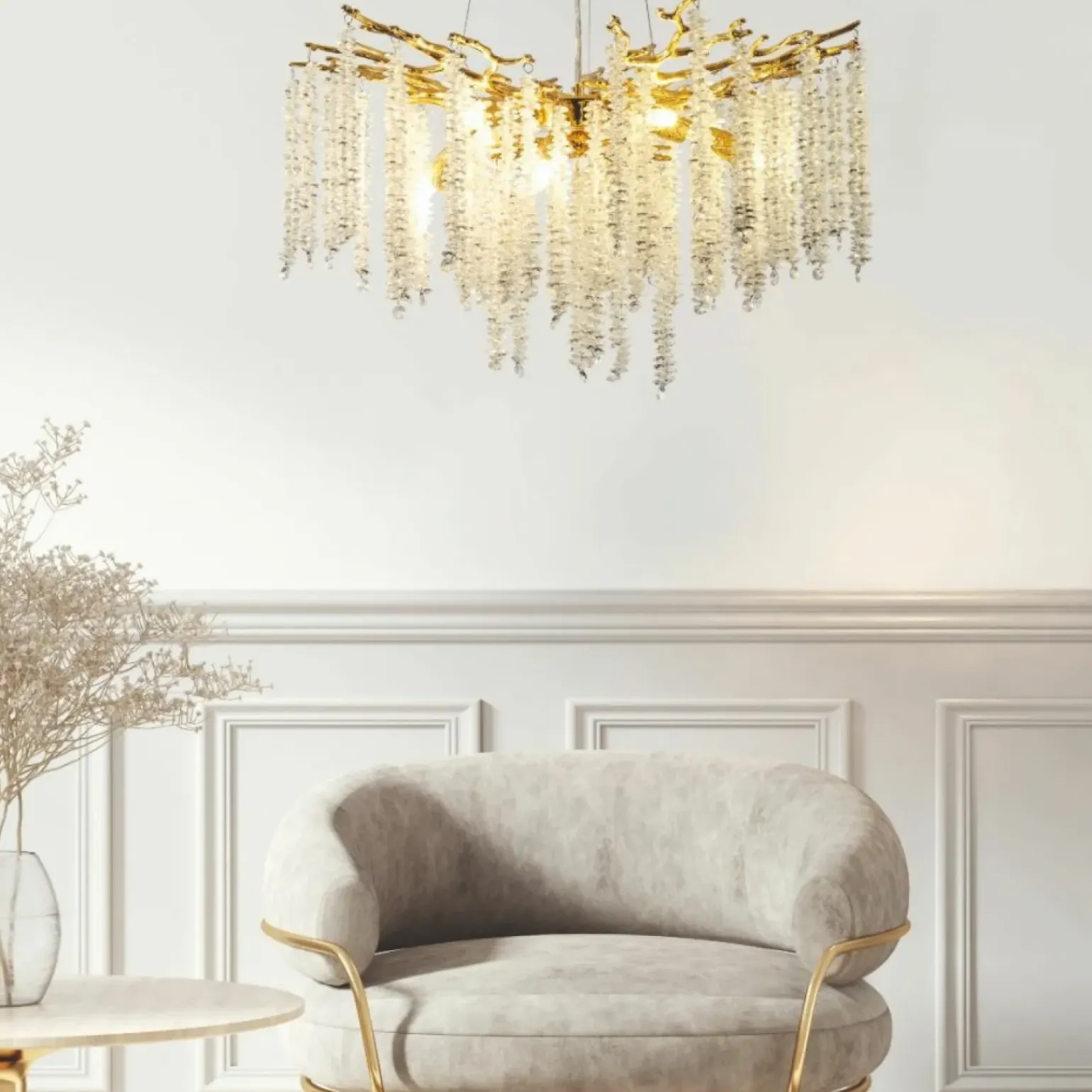 Flash Sale Dekoracyjna, złota lampa wisząca do salonu MD3720-1-EGN DIJON | Kaja Żyrandole Nowoczesne