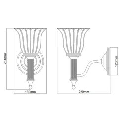 Sklep Kaja Dekoracyjny kinkiet ścienny, chrom BATH-CARROLL1-PC z serii CARROLL