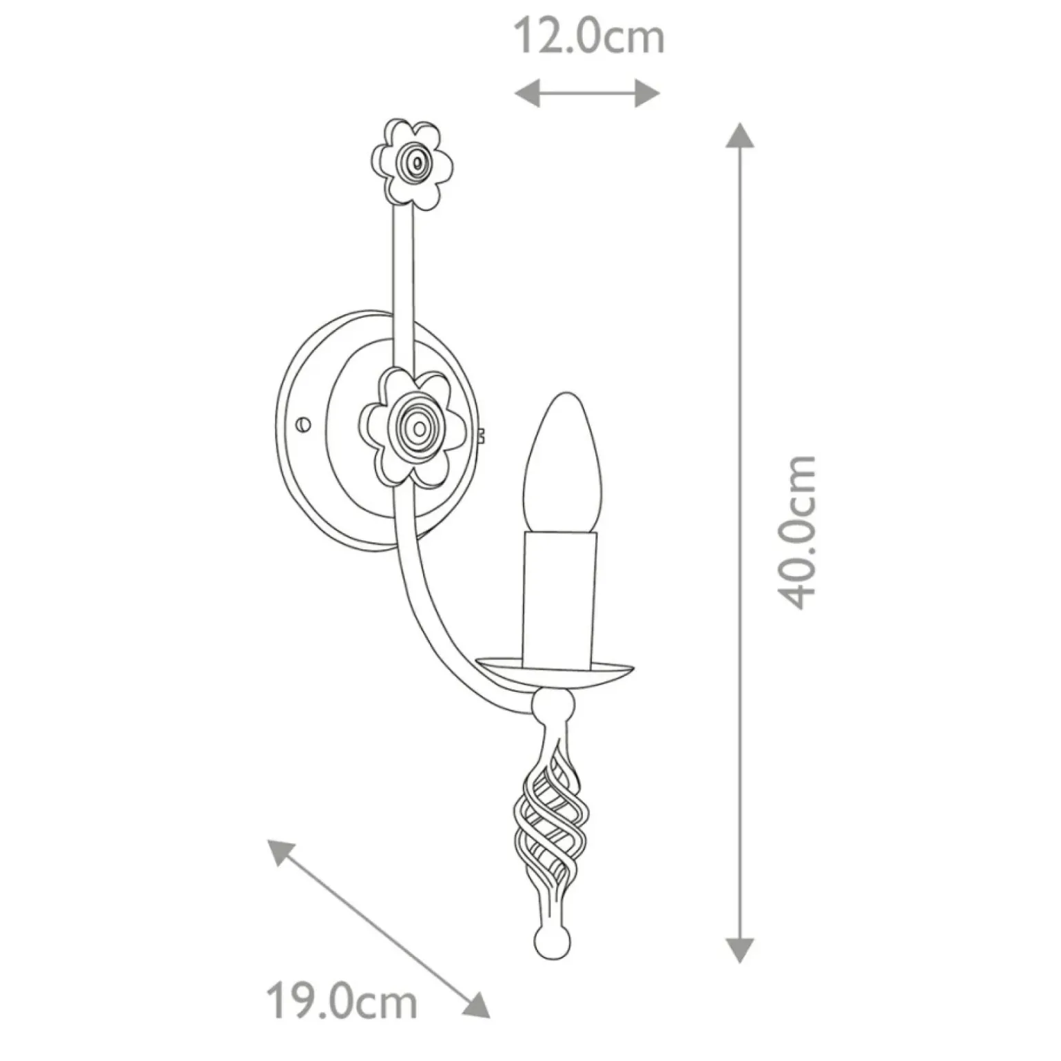Sklep Kaja Dekoracyjny kinkiet ścienny, świecznik BY1-BLACK z serii BELFRY