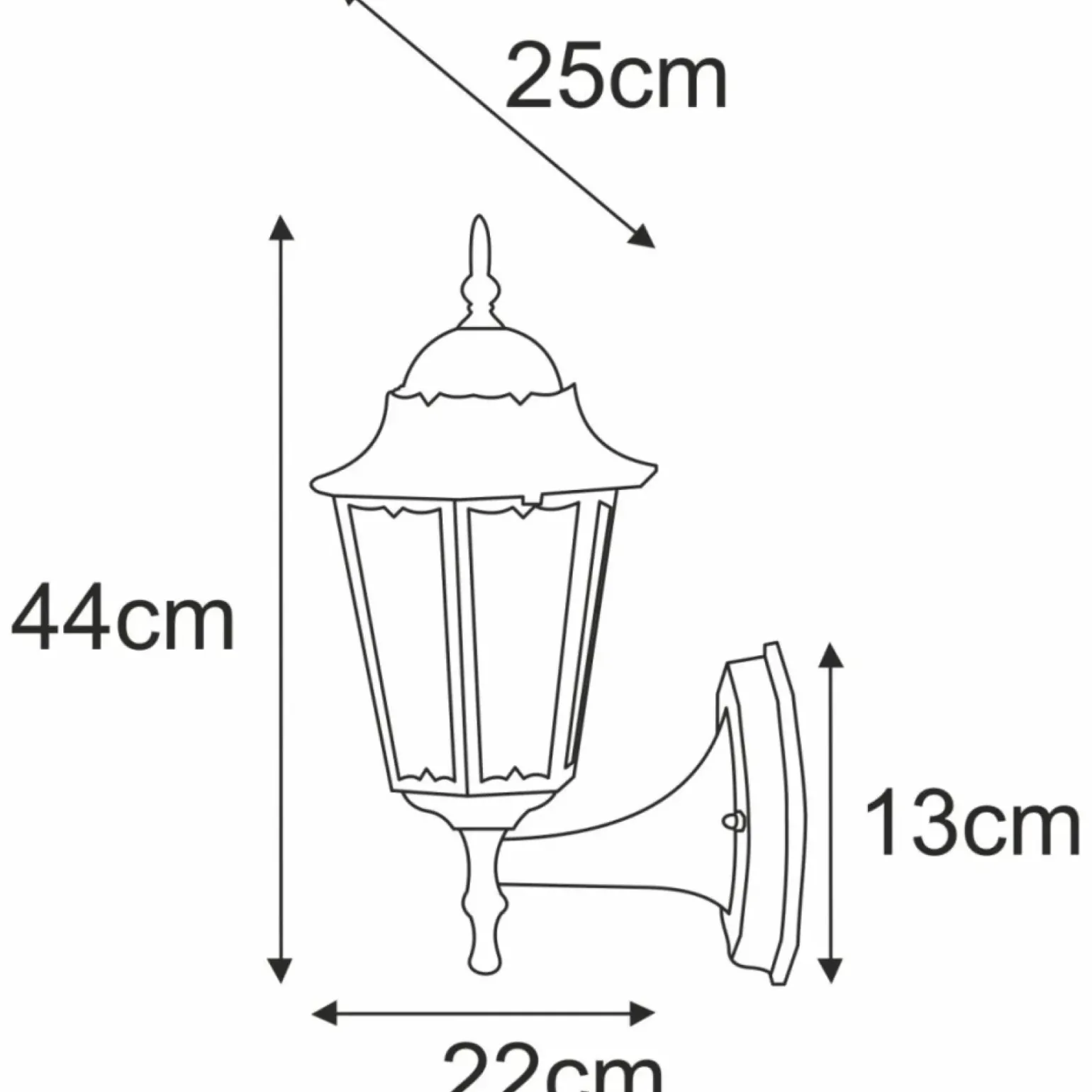 Sklep Kaja Dekoracyjny kinkiet elewacyjny K-5006A UP CZ/ZŁ LOZANA | Kaja