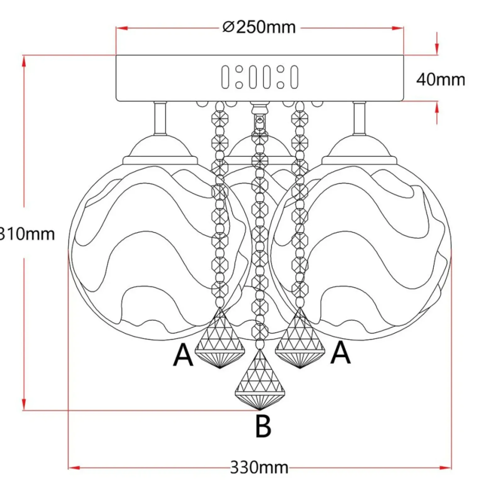 Cheap Dekoracyjny plafon do sypialni LP-119/3C SADA | Kaja Oświetlenie Żyrandole Nowoczesne