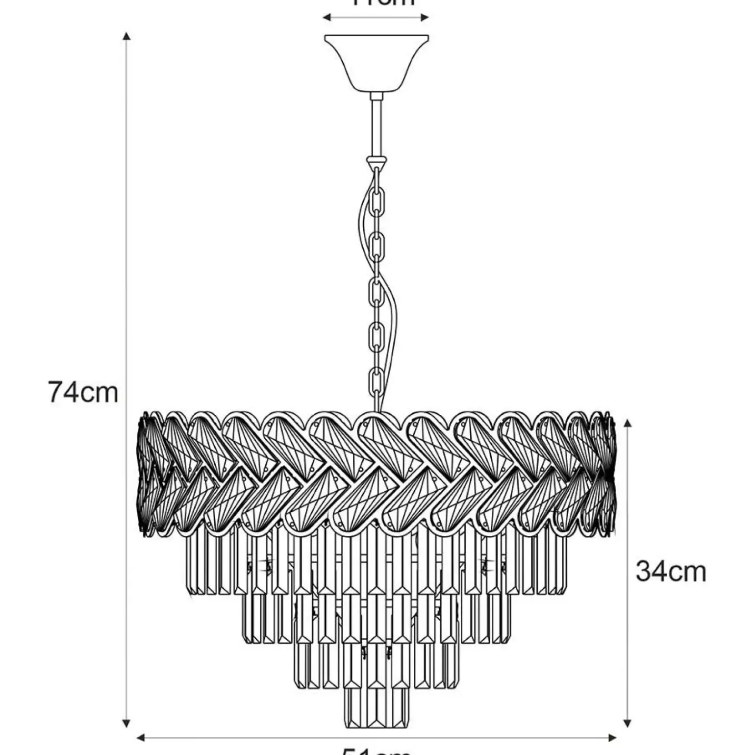 Discount Dekoracyjny, żyrandol z kryształkami K-8173 | Kaja Oświetlenie Żyrandole Nowoczesne