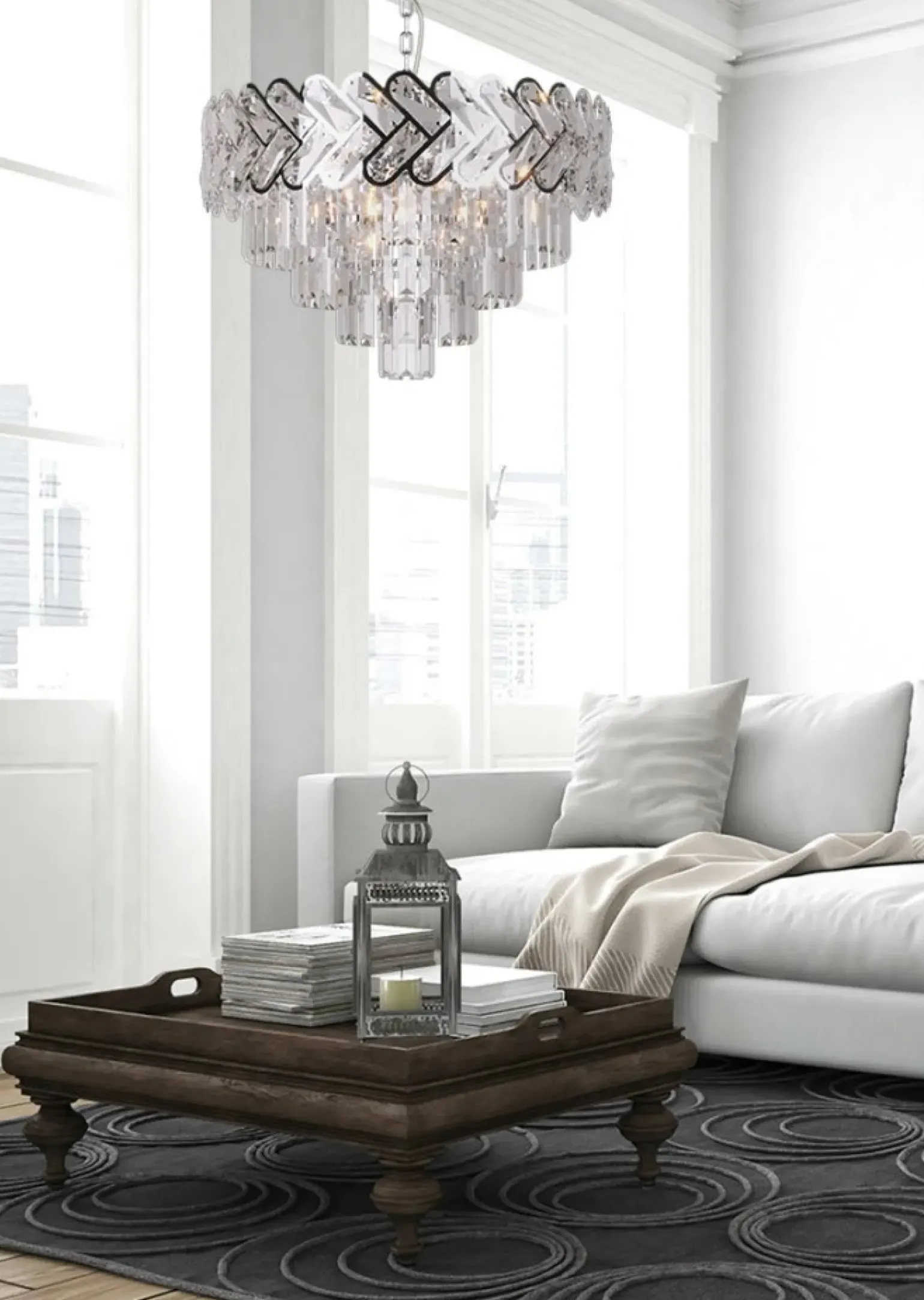 Discount Dekoracyjny, żyrandol z kryształkami K-8173 | Kaja Oświetlenie Żyrandole Nowoczesne