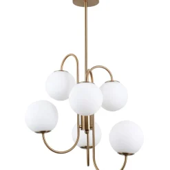 Cheap Dekoracyjny żyrandol do salonu PND-5500-6-HBR GELA | Kaja Oświetlenie Żyrandole Nowoczesne
