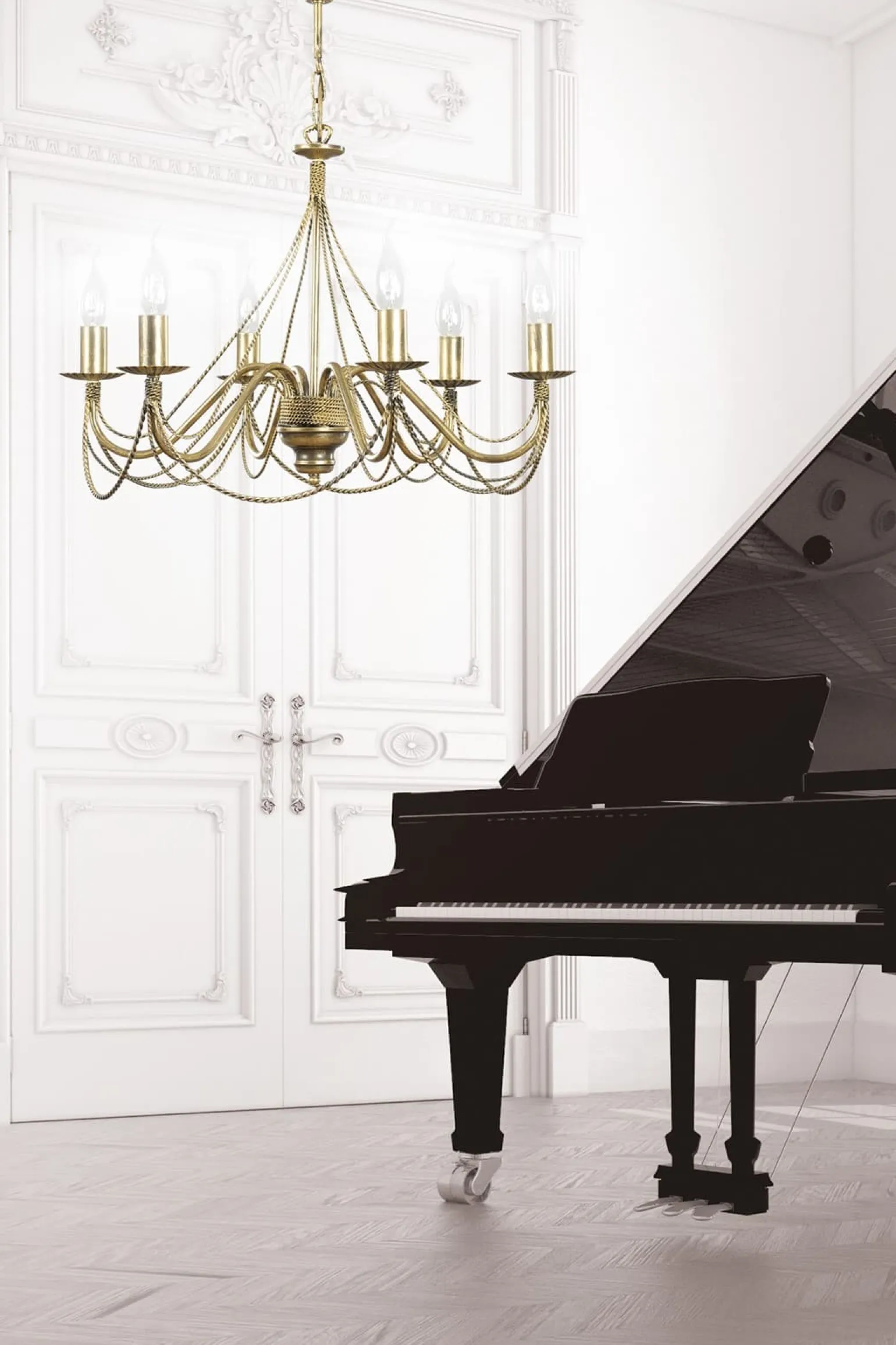 Sklep Kaja Dekoracyjny żyrandol typu świecznik w kolorze złota 170/6 z serii TO