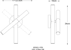 Sklep Kaja Designerki kinkiet w kształcie tub LED W0461-03N-P7SD z serii LOYA