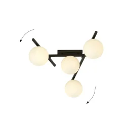 Clearance Designerska, czarna lampa sufitowa z kulami 1103/4 SMART | Kaja Żyrandole Nowoczesne