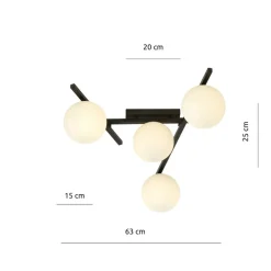 Clearance Designerska, czarna lampa sufitowa z kulami 1103/4 SMART | Kaja Żyrandole Nowoczesne