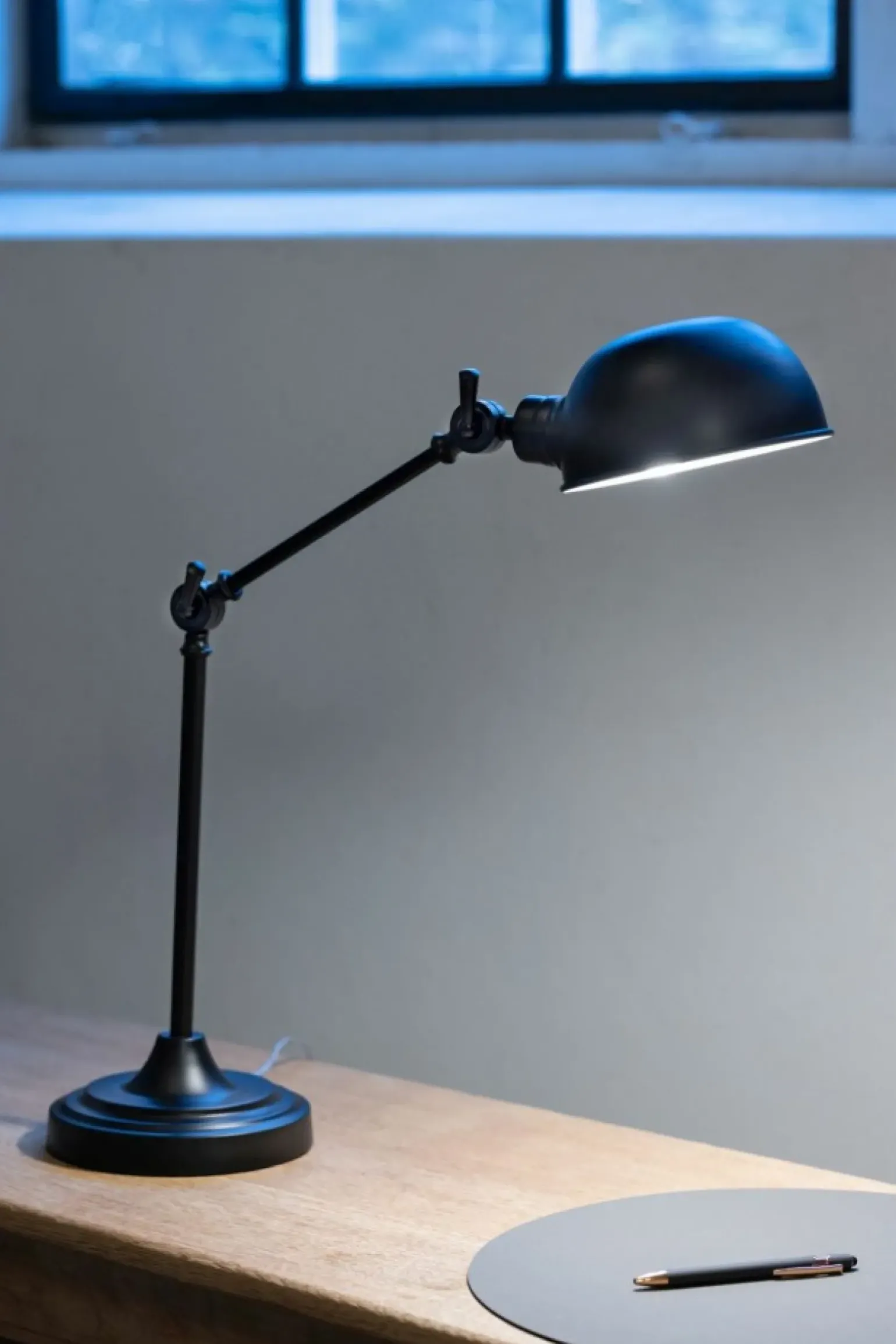 Sklep Kaja Designerska, czarna lampka do stylowego biura 108584 z serii PORTLAND