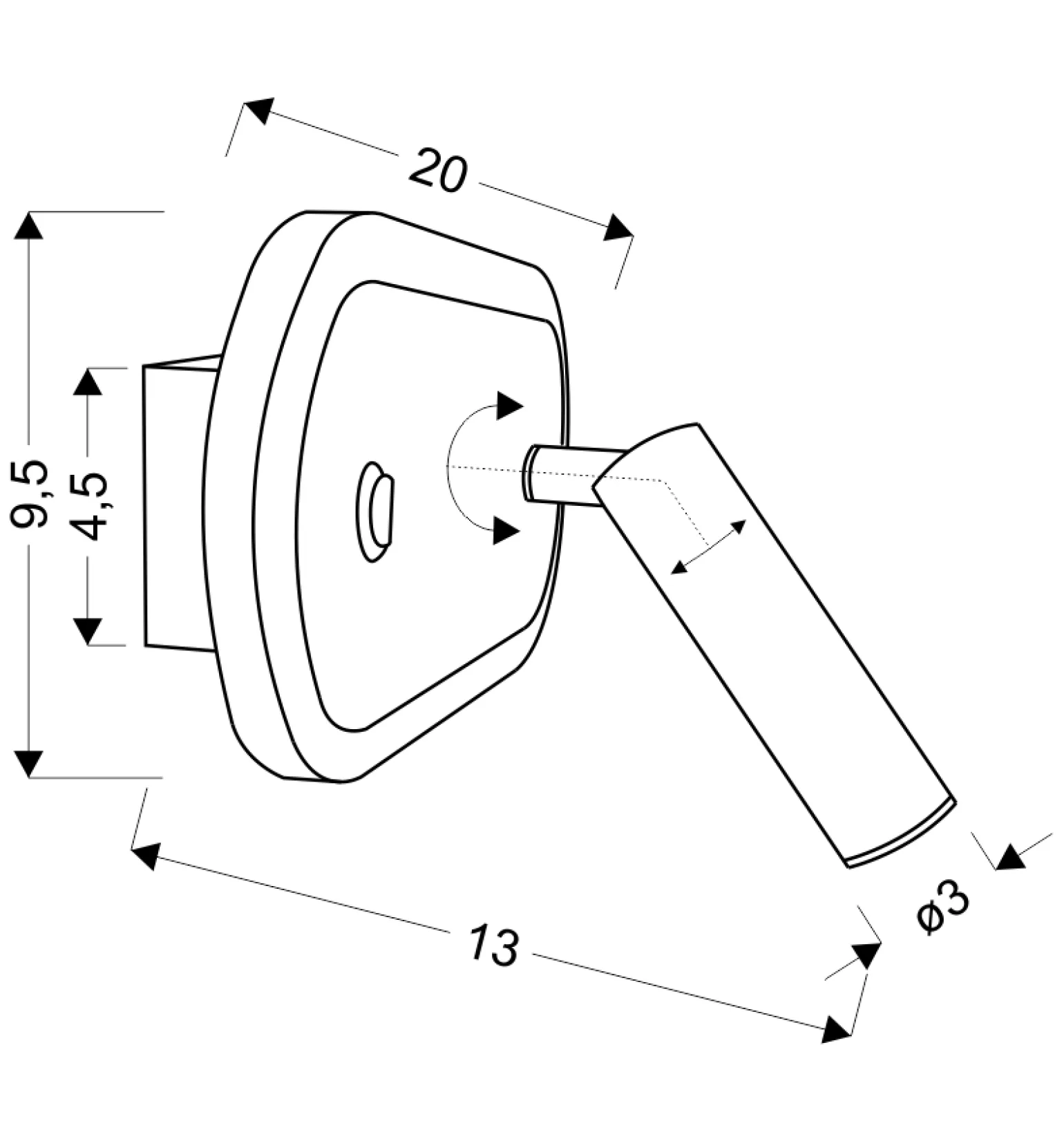 Sklep Kaja Designerska, czarna, ledowa lampa ścienna 22-75796 z serii MIRACLE