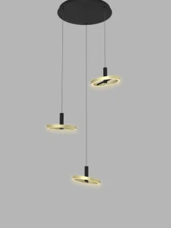 Best Designerska, czarno-złota lampa wisząca LED WF 5016-304 BREST | Kaja Żyrandole Nowoczesne