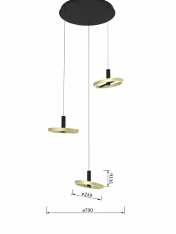 Best Designerska, czarno-złota lampa wisząca LED WF 5016-304 BREST | Kaja Żyrandole Nowoczesne