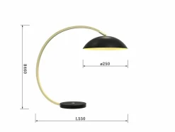 Sklep Kaja Designerska, czarno-złota lampka do biura WF 8001-104 ROSSKOFF | Kaja