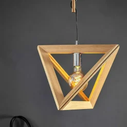 Store Designerska, drewniana lampa wisząca 1271174 TRIGONON | Kaja Żyrandole Nowoczesne