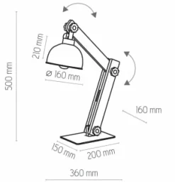 Sklep Kaja Designerska, drewniana lampa biurkowa TK 5021 OSLO | Kaja Oświetlenie