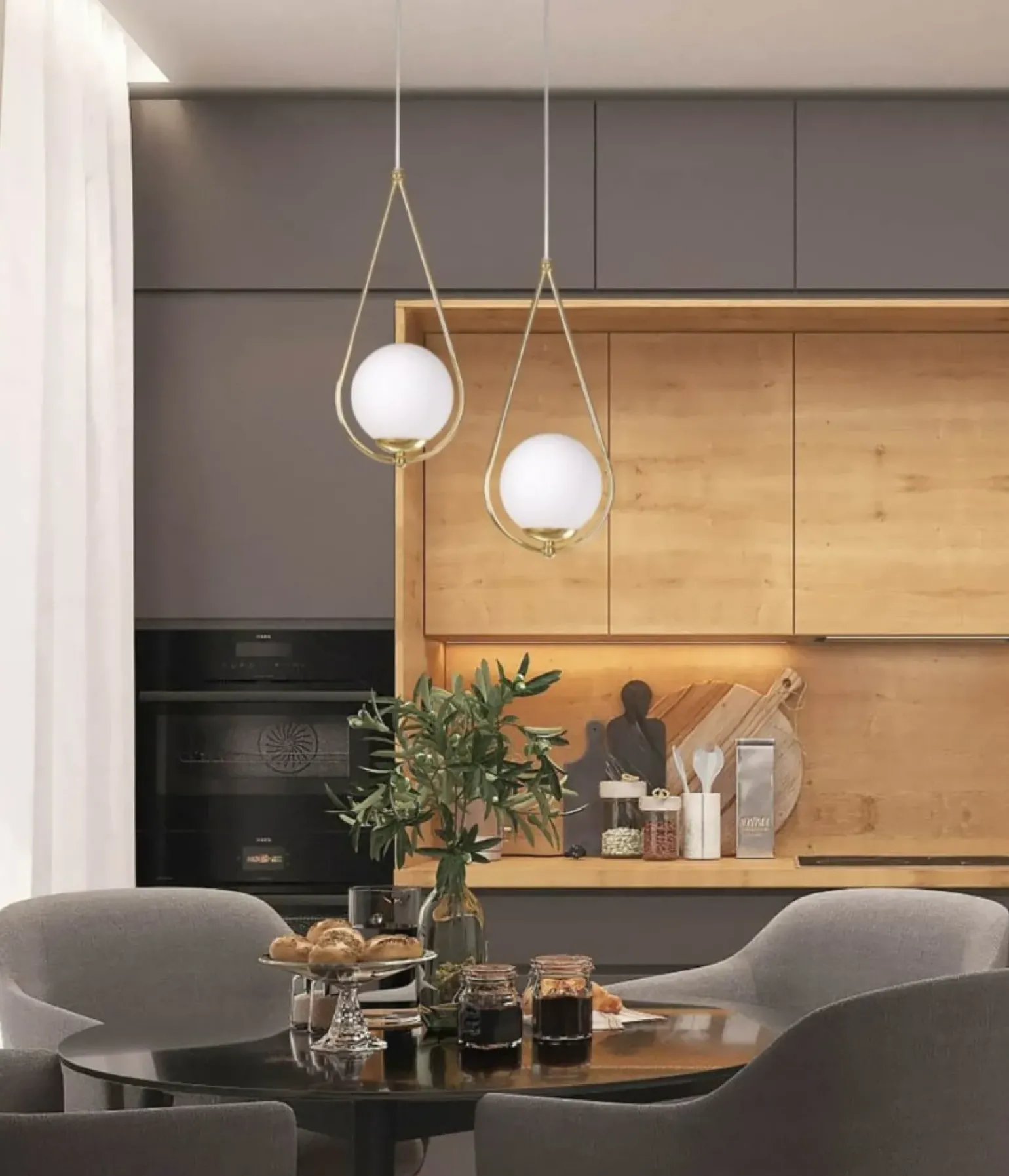 Store Designerska, elegancka lampa wisząca K-4776 NEVE GOLD | Kaja Żyrandole Nowoczesne