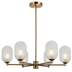 Discount Designerska, elegancka lampa wisząca PND-4215-6A-HBR-SAT PERANO Żyrandole Nowoczesne