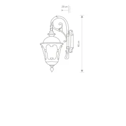 Sklep Kaja Designerska, elewacyjna lampa ścienna retro 4686 TYBR | Kaja