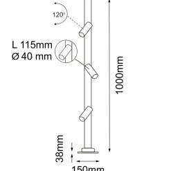 Sklep Kaja Designerska lampa ogrodowa z tubami 100cm ANT 9911 GOSEN | Kaja