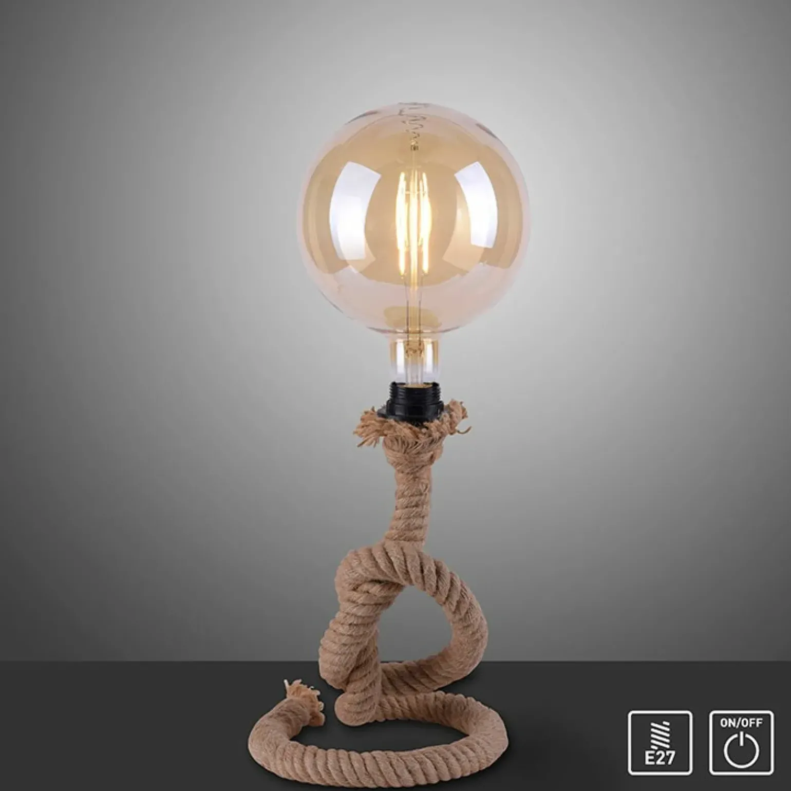 Sklep Kaja Designerska lampa stołowa, zawinięty sznur 15480-18 z serii ROPE