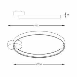Discount Designerska lampa sufitowa, czarny, ledowy okrąg LA0770 z serii CIRCLE Żyrandole Nowoczesne