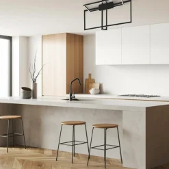 Online Designerska lampa sufitowa LED 4000K LP-980/3D4 BK z serii FRAME 3D Żyrandole Nowoczesne