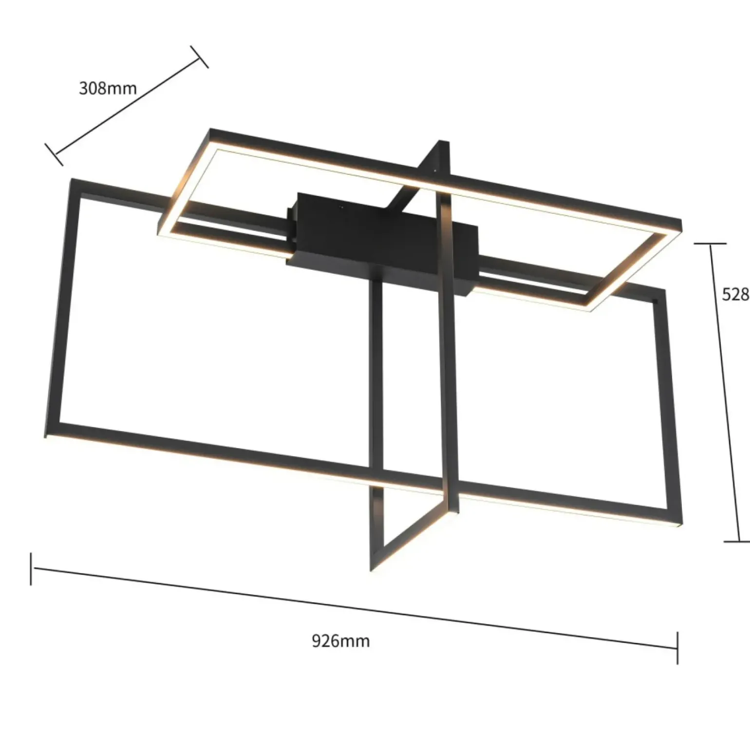 Online Designerska lampa sufitowa LED 4000K LP-980/3D4 BK z serii FRAME 3D Żyrandole Nowoczesne