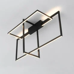 Online Designerska lampa sufitowa LED 4000K LP-980/3D4 BK z serii FRAME 3D Żyrandole Nowoczesne