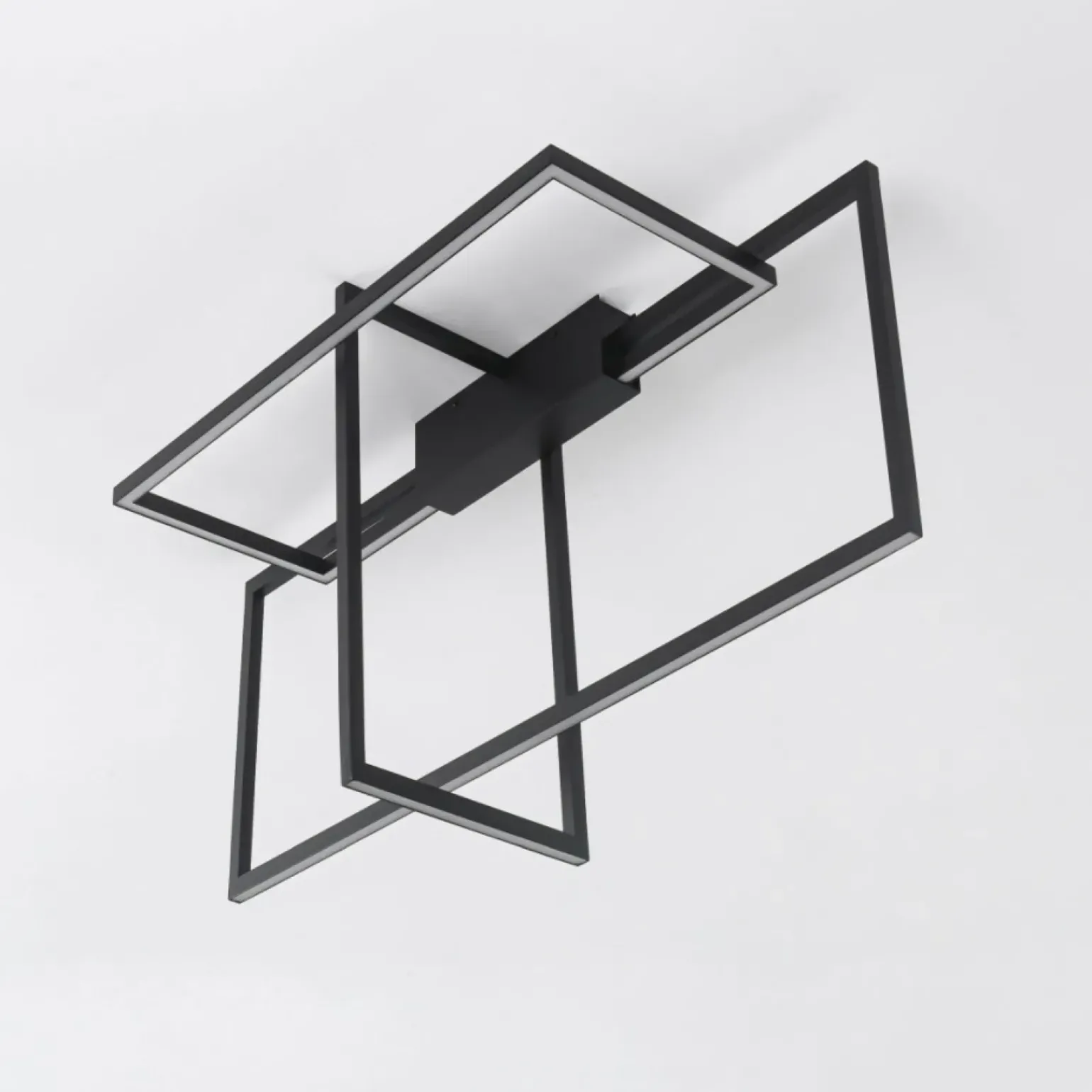 Online Designerska lampa sufitowa LED 4000K LP-980/3D4 BK z serii FRAME 3D Żyrandole Nowoczesne