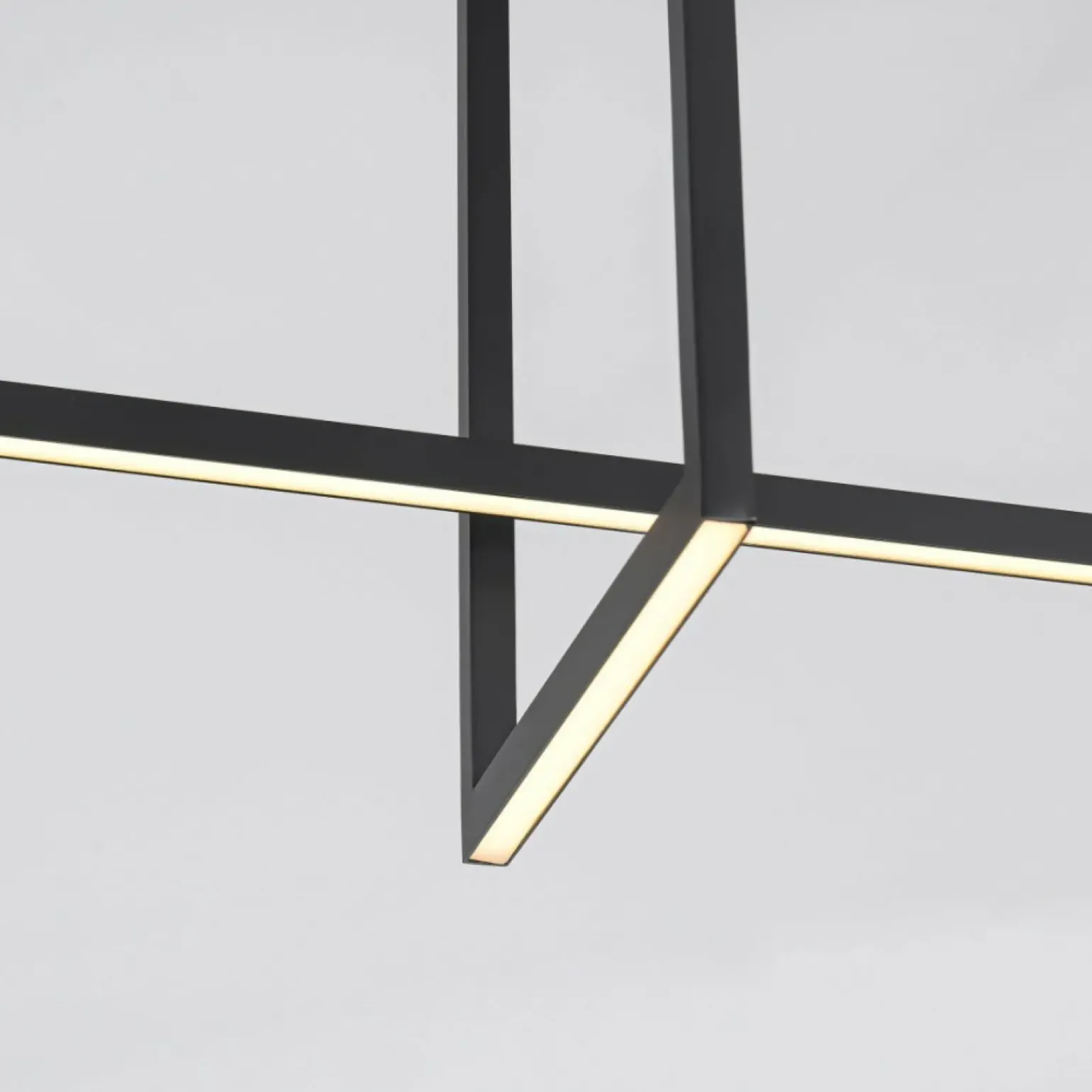 Online Designerska lampa sufitowa LED 4000K LP-980/3D4 BK z serii FRAME 3D Żyrandole Nowoczesne