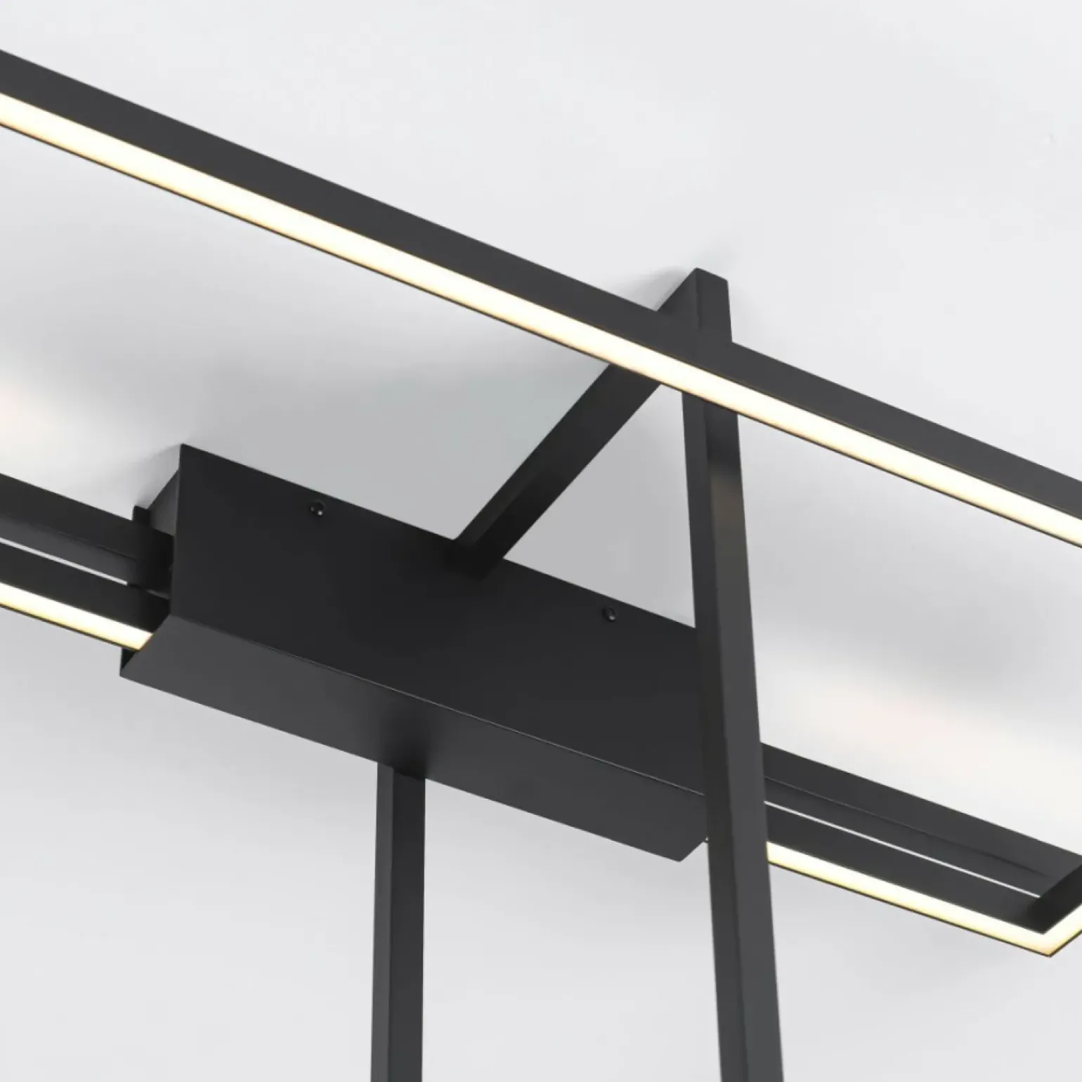 Online Designerska lampa sufitowa LED 4000K LP-980/3D4 BK z serii FRAME 3D Żyrandole Nowoczesne