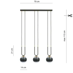 Clearance Designerska lampa wisząca do oświetlenia stołu 1113/3 GLAM | Kaja Żyrandole Nowoczesne
