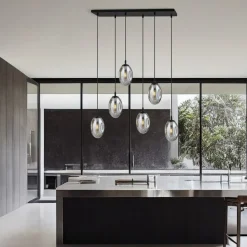 Flash Sale Designerska lampa wisząca z grafitowymi kloszami 1266/6 z serii ASTRAL Żyrandole Nowoczesne