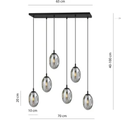 Flash Sale Designerska lampa wisząca z grafitowymi kloszami 1266/6 z serii ASTRAL Żyrandole Nowoczesne