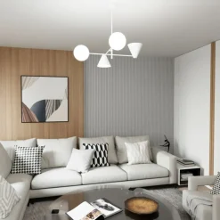 Clearance Designerska lampa wisząca do kuchni 1348/4 HERMES 4 WHITE | Kaja Żyrandole Nowoczesne