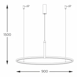 Best Designerska lampa wisząca LED do salonu 22808-WOOD CLAUD | Kaja Żyrandole Nowoczesne
