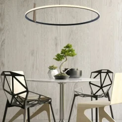 Best Designerska lampa wisząca LED do salonu 22808-WOOD CLAUD | Kaja Żyrandole Nowoczesne