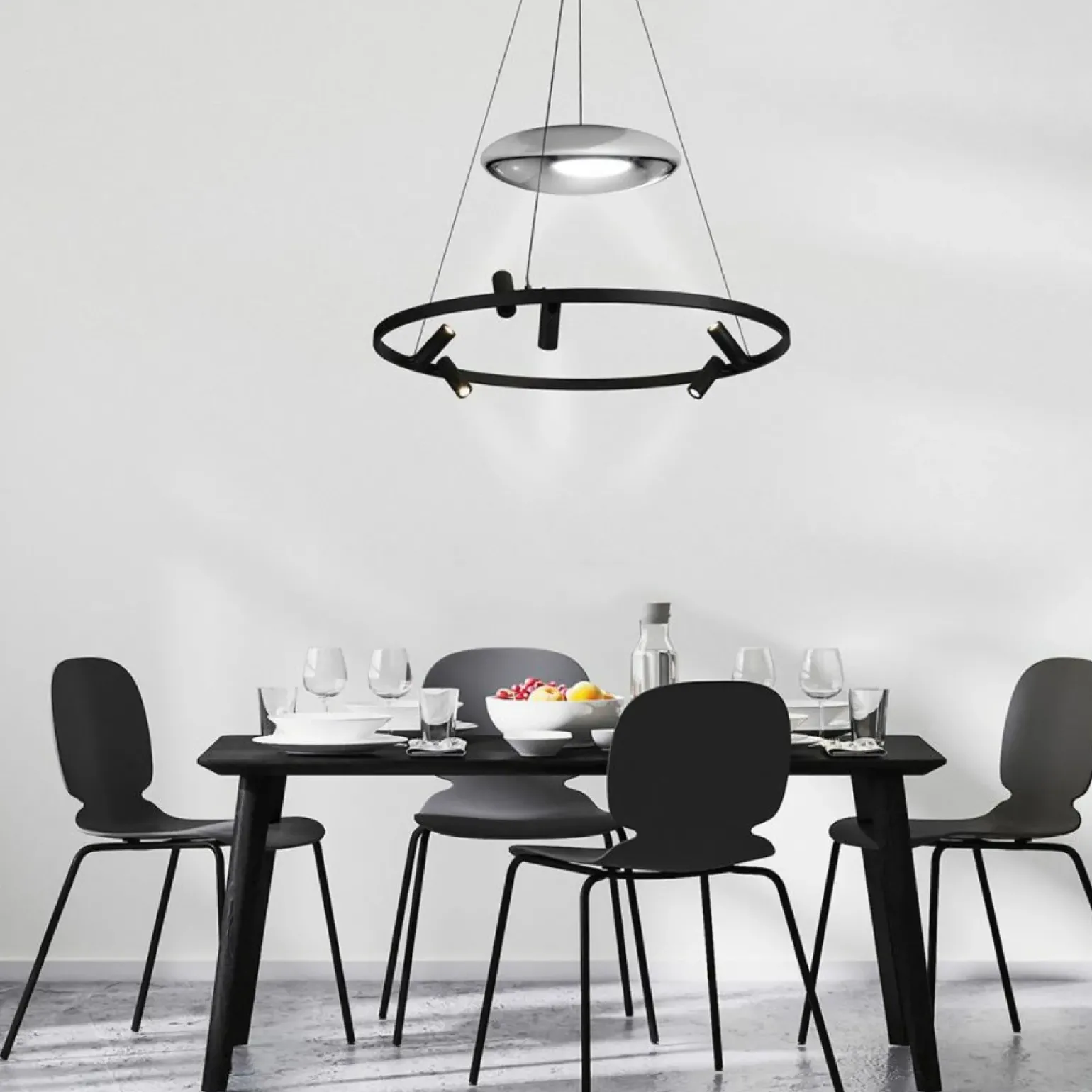 Cheap Designerska lampa wisząca obręcz LP-907/1P BK ALMERIA | Kaja Żyrandole Nowoczesne