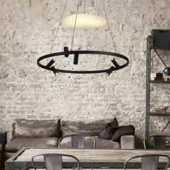 Cheap Designerska lampa wisząca obręcz LP-907/1P BK ALMERIA | Kaja Żyrandole Nowoczesne