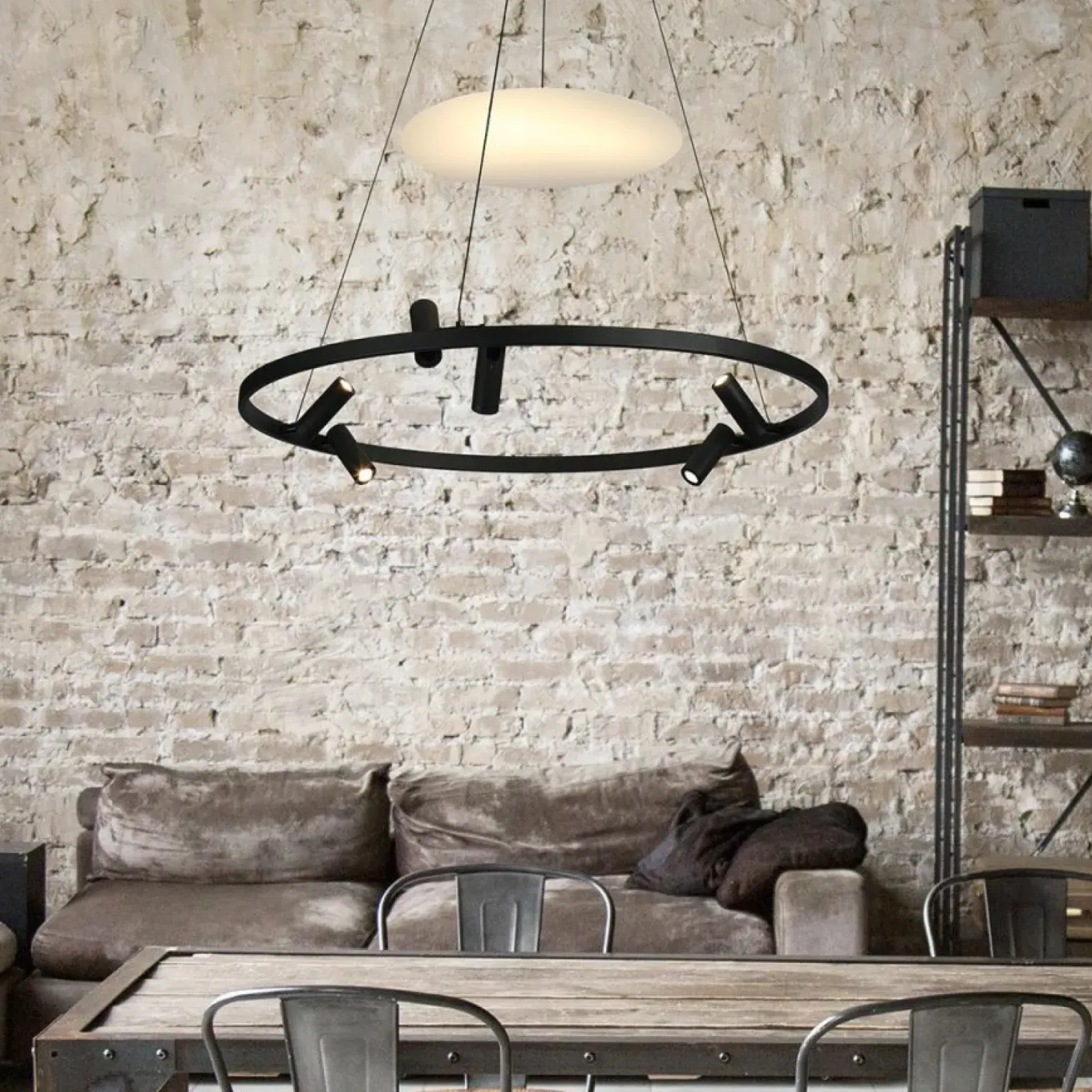 Cheap Designerska lampa wisząca obręcz LP-907/1P BK ALMERIA | Kaja Żyrandole Nowoczesne