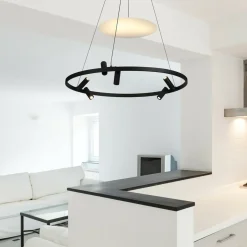 Cheap Designerska lampa wisząca obręcz LP-907/1P BK ALMERIA | Kaja Żyrandole Nowoczesne