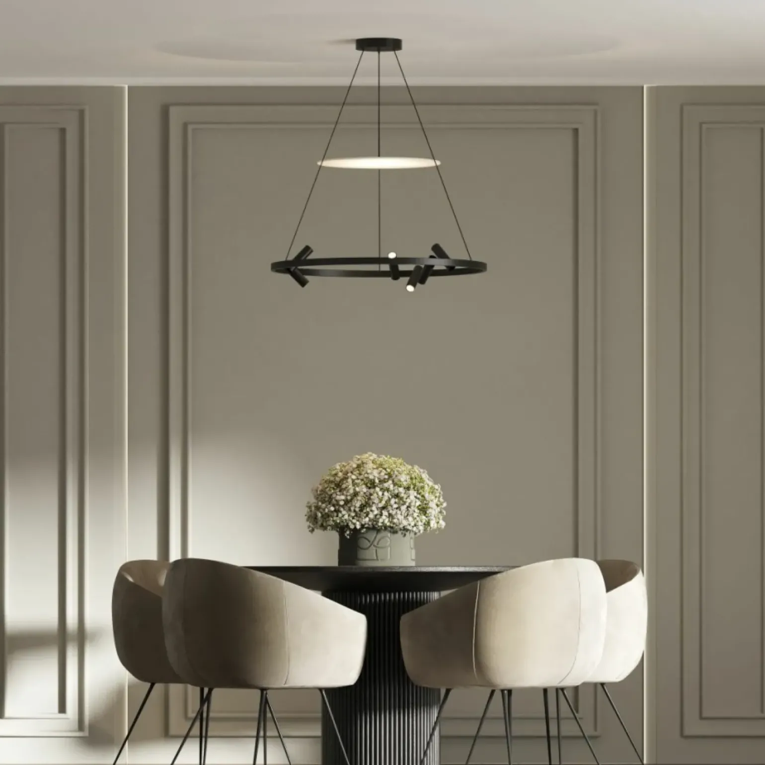 Cheap Designerska lampa wisząca obręcz LP-907/1P BK ALMERIA | Kaja Żyrandole Nowoczesne